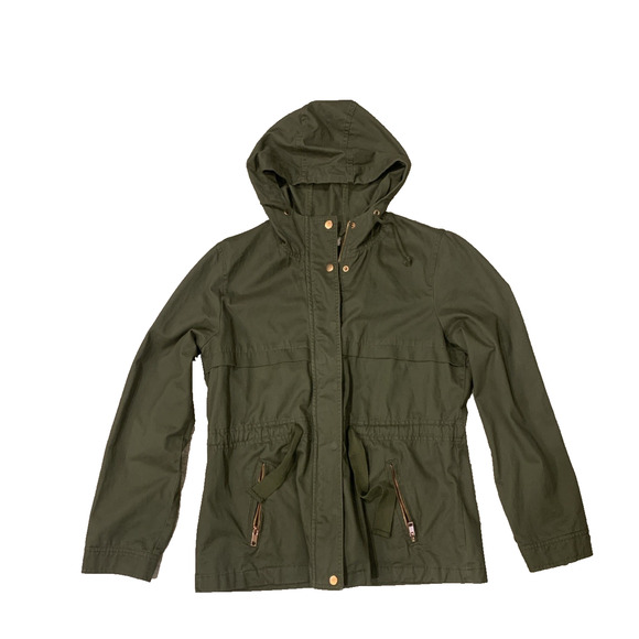 St. John's Bay Jackets & Blazers - St. John’s Bay Women’s Olive Green Hooded Utility Jacket Large